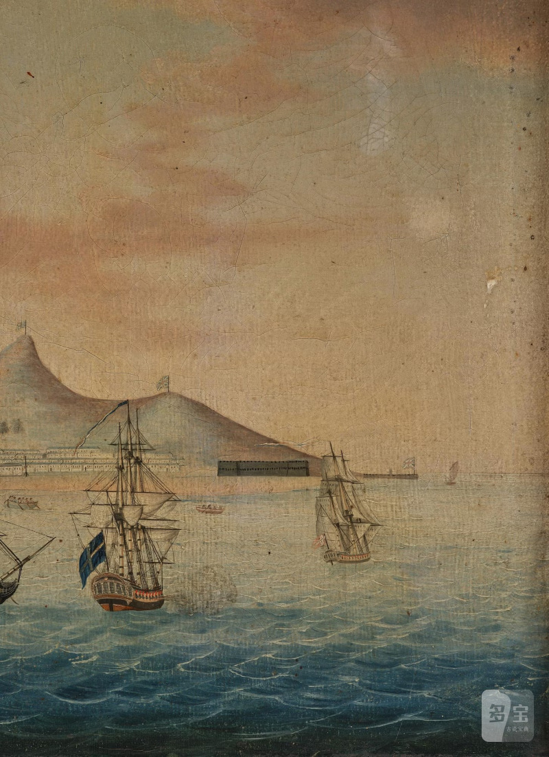 A rare Chinese Export painting of 'Table Mountain', - 图3